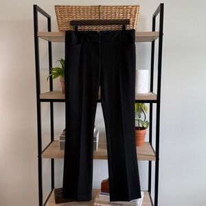 Express Columnist Barely Boot Mid-Rise Black Woven Career Dress Pant Trouser, 8